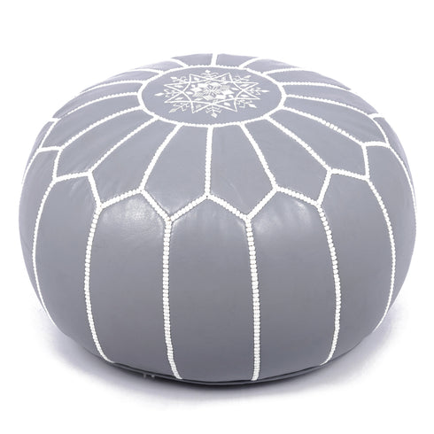 Genuine Leather Pouf Unstuffed - Moroccan Ottoman Footstool, Footrest Cover Boho Decor Bohemian Living Room, Bedroom, Kids Gift & Wedding Room Hand Stitched by Artisans Used As Hassock pouf ottoman hassock hassocks and ottomans leather pouf hassock furniture pouf ottoman moroccan pouf pouf ottoman leather ottoman