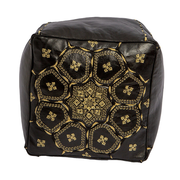 Genuine Leather Pouf Unstuffed - Moroccan Ottoman Footstool, Footrest Cover Boho Decor Bohemian Living Room, Bedroom, Kids Gift & Wedding Room Hand Stitched by Artisans Used As Hassock pouf ottoman hassock hassocks and ottomans leather pouf hassock furniture pouf ottoman moroccan pouf pouf ottoman leather ottoman