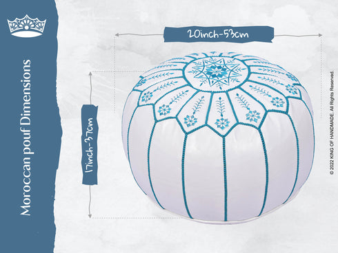 Authentic Moroccan Leather Footstool Ottoman