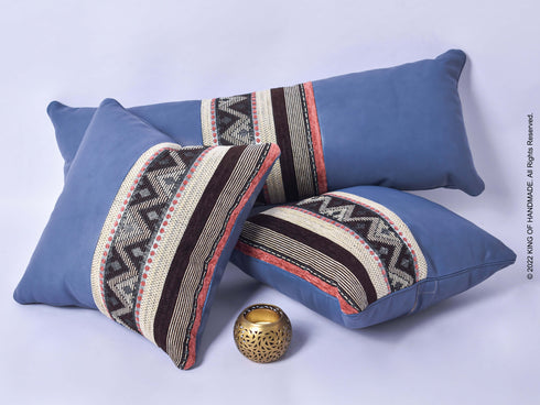 Boho Pillow Cover | Home Decor | Set Of 3 | Blue