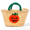 Boo ! Personalized Halloween Trick or Treat Bag - Pumpkin Small Straw Basket Personalized Halloween Bucket and Candy Tote for Kids Gift - Oval Straw Bag Personalized Monogram Halloween Basket Gifts for Kids