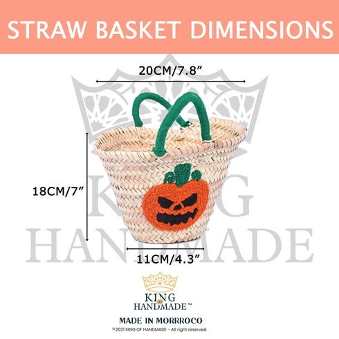 Boo ! Personalized Halloween Trick or Treat Bag - Pumpkin Small Straw Basket Personalized Halloween Bucket and Candy Tote for Kids Gift - Oval Straw Bag Personalized Monogram Halloween Basket Gifts for Kids