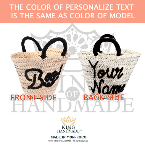 Boo ! Personalized Halloween Trick or Treat Bag - Pumpkin Small Straw Basket Personalized Halloween Bucket and Candy Tote for Kids Gift - Oval Straw Bag Personalized Monogram Halloween Basket Gifts for Kids