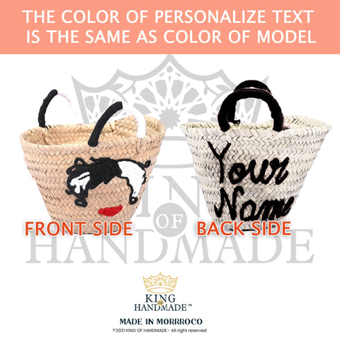 Boo ! Personalized Halloween Trick or Treat Bag - Pumpkin Small Straw Basket Personalized Halloween Bucket and Candy Tote for Kids Gift - Oval Straw Bag Personalized Monogram Halloween Basket Gifts for Kids