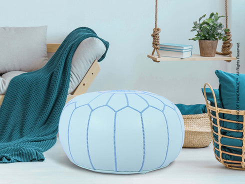 Morocco Round Pouf Ottoman - Bohemian Chic