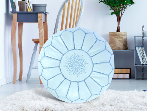 Morocco Round Pouf Ottoman - Bohemian Chic