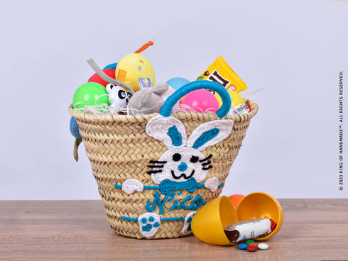 Customized Handmade Easter Straw Basket: A Cute and Adorable Gift