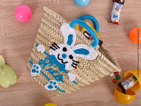 Customized Handmade Easter Straw Basket: A Cute and Adorable Gift