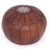 Dark Brown Moroccan Leather Ottoman Pouf