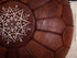 Dark Brown Moroccan Leather Ottoman Pouf