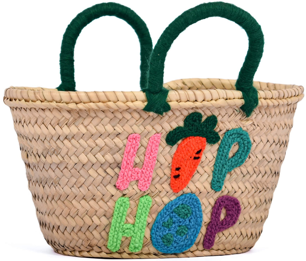 Personalized Hip Hop Easter Straw Basket Bag
