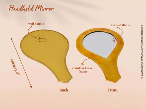 Gold Hand Mirror | Bachelorette Party Gift | Bridesmaid Mirrors - Moroccan Handmade Gifts Ideas For Women These handheld Brass mirrors make pretty gifts for bridesmaids, gifts for mom or any woman in your bridal shower and bachelorette party. Bridesmaids and maid of honors can pop these gold mirror in their purses or make bags for daily touch-ups also make a wonderful addition to any cosmetic artist's toolkit.