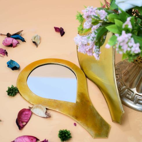 Gold Hand Mirror | Bachelorette Party Gift | Bridesmaid Mirrors - Moroccan Handmade Gifts Ideas For Women These handheld Brass mirrors make pretty gifts for bridesmaids, gifts for mom or any woman in your bridal shower and bachelorette party. Bridesmaids and maid of honors can pop these gold mirror in their purses or make bags for daily touch-ups also make a wonderful addition to any cosmetic artist's toolkit.