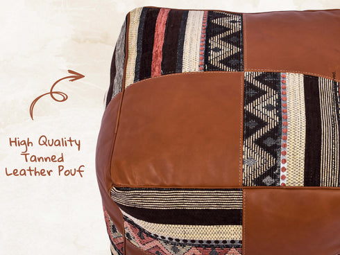 Handcrafted Moroccan Ottoman Pouf - Footstool Ottoman