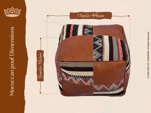 Handcrafted Moroccan Ottoman Pouf - Footstool Ottoman