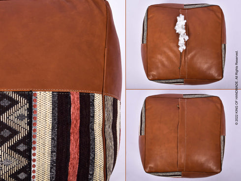 Handcrafted Moroccan Ottoman Pouf - Footstool Ottoman