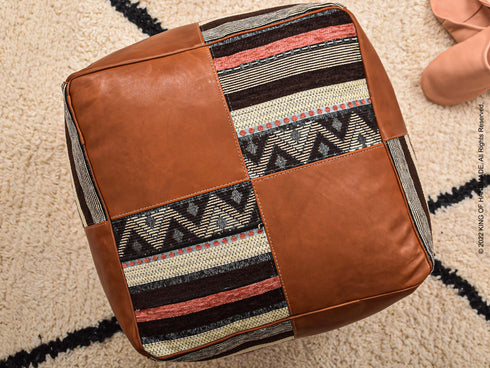 Handcrafted Moroccan Ottoman Pouf - Footstool Ottoman