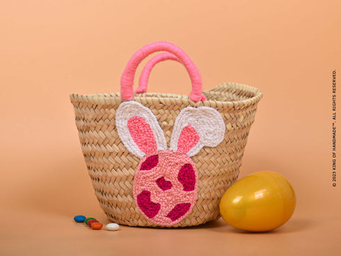Handcrafted Personalized Easter Straw Basket: A Unique and Adorable Gift