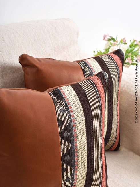 Handmade Cushion Cover | Throw Pillow Cover | Dark Tan