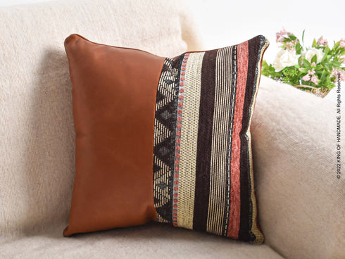Handmade Cushion Cover | Throw Pillow Cover | Dark Tan