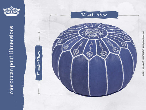 Handmade Moroccan Leather Footstool Ottoman