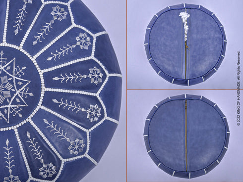 Handmade Moroccan Leather Footstool Ottoman