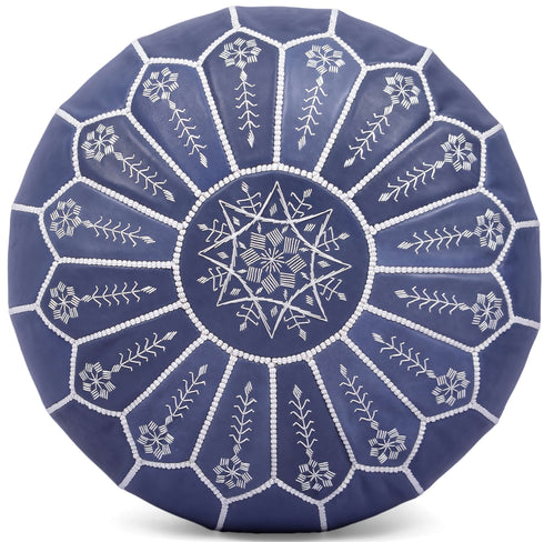 Handmade Moroccan Leather Footstool Ottoman