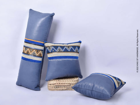 Handmade Pillow Cover | Boho Gift | Set Of 3 | Blue