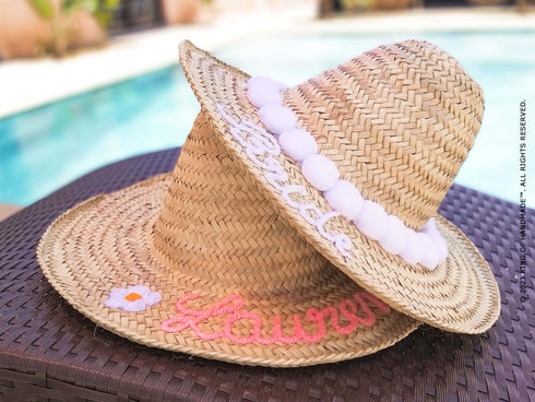 Beach Hat - Floppy Mrs. Hat with Personalized Bride Name