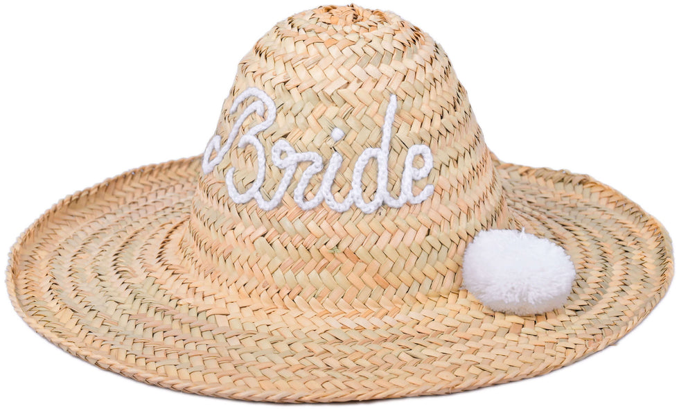 Personalized Straw Bridal Hat – Bride Beach Sun Hat