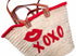 Large Valentine's Day Straw Tote Bag