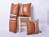 Leather Covers | Handmade Moroccan Pillows | Set Of 3 | Dark Tan