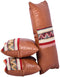 Leather Covers | Handmade Moroccan Pillows | Set Of 3 | Dark Tan