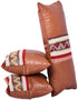 Leather Covers | Handmade Moroccan Pillows | Set Of 3 | Dark Tan