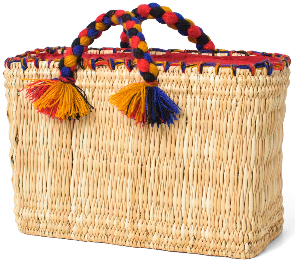 Personalized Woven Reed Shopping Basket Bag