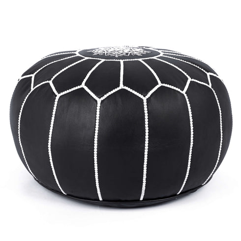 Genuine Leather Pouf Unstuffed - Moroccan Ottoman Footstool, Footrest Cover Boho Decor Bohemian Living Room, Bedroom, Kids Gift & Wedding Room Hand Stitched by Artisans Used As Hassock pouf ottoman hassock hassocks and ottomans leather pouf hassock furniture pouf ottoman moroccan pouf pouf ottoman leather ottoman