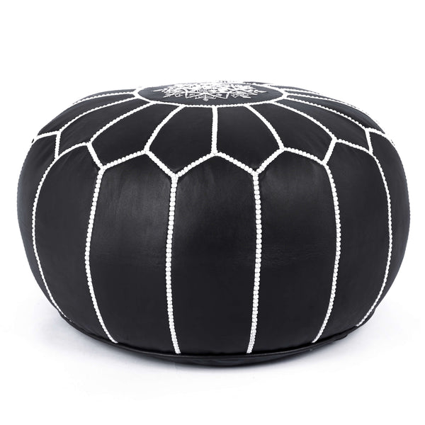 Genuine Leather Pouf Unstuffed - Moroccan Ottoman Footstool, Footrest Cover Boho Decor Bohemian Living Room, Bedroom, Kids Gift & Wedding Room Hand Stitched by Artisans Used As Hassock pouf ottoman hassock hassocks and ottomans leather pouf hassock furniture pouf ottoman moroccan pouf pouf ottoman leather ottoman