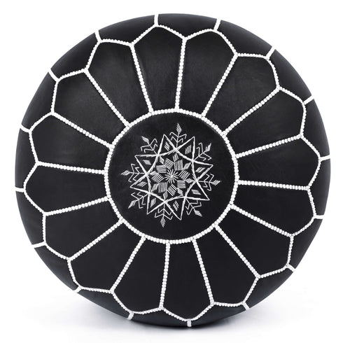 Genuine Leather Pouf Unstuffed - Moroccan Ottoman Footstool, Footrest Cover Boho Decor Bohemian Living Room, Bedroom, Kids Gift & Wedding Room Hand Stitched by Artisans Used As Hassock pouf ottoman hassock hassocks and ottomans leather pouf hassock furniture pouf ottoman moroccan pouf pouf ottoman leather ottoman