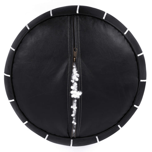 Genuine Leather Pouf Unstuffed - Moroccan Ottoman Footstool, Footrest Cover Boho Decor Bohemian Living Room, Bedroom, Kids Gift & Wedding Room Hand Stitched by Artisans Used As Hassock pouf ottoman hassock hassocks and ottomans leather pouf hassock furniture pouf ottoman moroccan pouf pouf ottoman leather ottoman