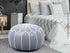 Moroccan Gray Ottoman Leather Pouf - Bohemian Decor