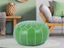 Moroccan Green Ottoman Leather Pouf - Chic Footstool