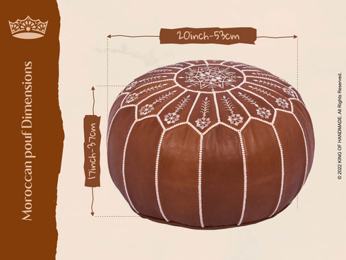 Moroccan Leather Ottoman Footstool - Pouf Gift