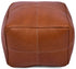Moroccan Leather Pouf Ottoman - Square Footrest