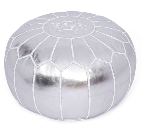 Faux Leather Pouf Unstuffed - Moroccan Ottoman Footstool, Footrest Cover Boho Decor Bohemian Living Room, Bedroom, Kids Gift & Wedding Room Hand Stitched by Artisans Used As Hassock pouf ottoman hassock  hassocks and ottomans leather pouf hassock furniture pouf ottoman moroccan pouf pouf ottoman leather ottoman