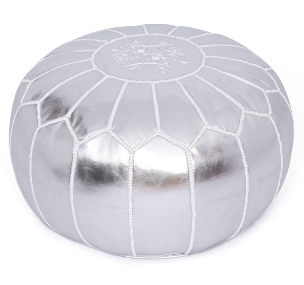 Faux Leather Pouf Unstuffed - Moroccan Ottoman Footstool, Footrest Cover Boho Decor Bohemian Living Room, Bedroom, Kids Gift & Wedding Room Hand Stitched by Artisans Used As Hassock pouf ottoman hassock hassocks and ottomans leather pouf hassock furniture pouf ottoman moroccan pouf pouf ottoman leather ottoman