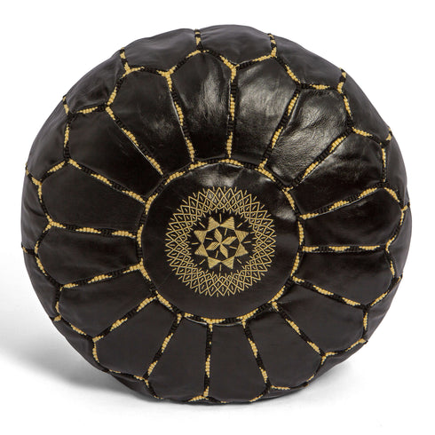 Genuine Leather Pouf Unstuffed - Moroccan Ottoman Footstool, Footrest Cover Boho Decor Bohemian Living Room, Bedroom, Kids Gift & Wedding Room Hand Stitched by Artisans Used As Hassock pouf ottoman hassock hassocks and ottomans leather pouf hassock furniture pouf ottoman moroccan pouf pouf ottoman leather ottoman