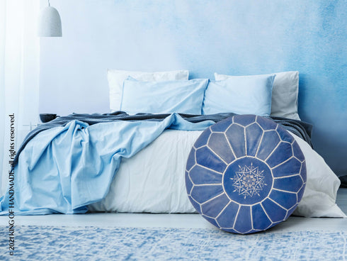 Genuine Leather Pouf Unstuffed - Moroccan Ottoman Footstool, Footrest Cover Boho Decor Bohemian Living Room, Bedroom, Kids Gift & Wedding Room Hand Stitched by Artisans Used As Hassock pouf ottoman hassock hassocks and ottomans leather pouf hassock furniture pouf ottoman moroccan pouf pouf ottoman leather ottoman