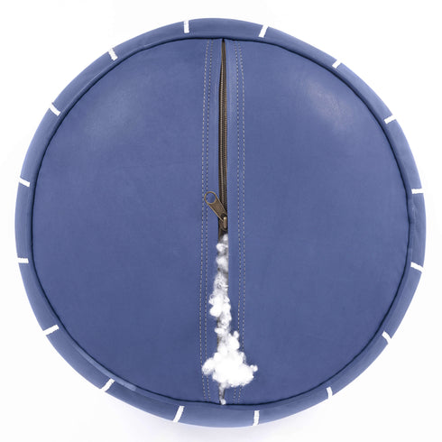 Genuine Leather Pouf Unstuffed - Moroccan Ottoman Footstool, Footrest Cover Boho Decor Bohemian Living Room, Bedroom, Kids Gift & Wedding Room Hand Stitched by Artisans Used As Hassock pouf ottoman hassock hassocks and ottomans leather pouf hassock furniture pouf ottoman moroccan pouf pouf ottoman leather ottoman