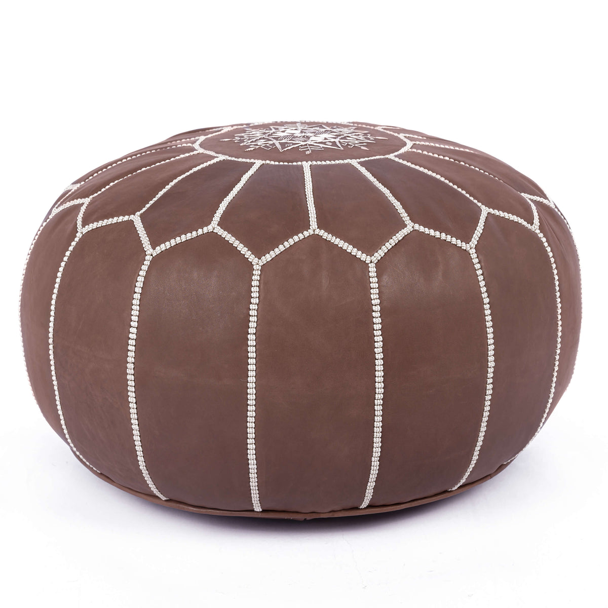 Moroccan Pouf Brown Ottoman Handmade Footstool King Of Handmade