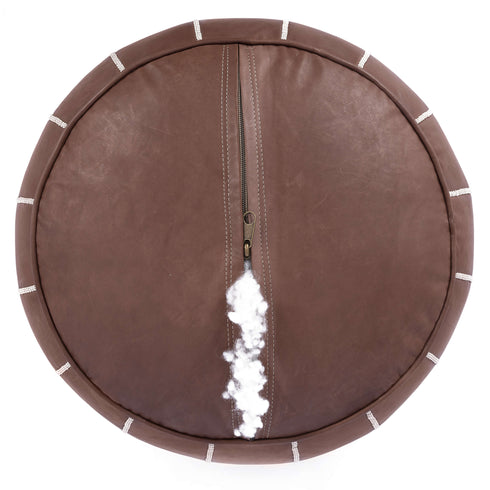 Genuine Leather Pouf Unstuffed - Moroccan Ottoman Footstool, Footrest Cover Boho Decor Bohemian Living Room, Bedroom, Kids Gift & Wedding Room Hand Stitched by Artisans Used As Hassock pouf ottoman hassock hassocks and ottomans leather pouf hassock furniture pouf ottoman moroccan pouf pouf ottoman leather ottoman